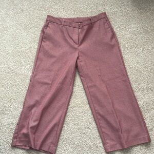 J Jill red houndstooth wide leg cropped pants, size 12 petite